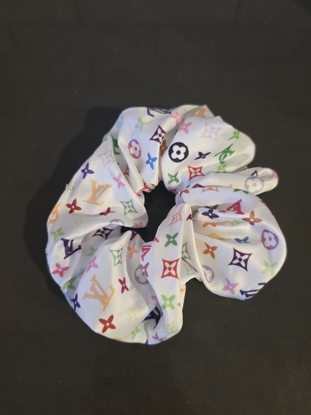 White Multicolor Logo Scrunchie - Picture 2 of 2